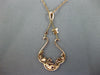 1.90CT DIAMOND & AAA PINK SAPPHIRE & RUBY 14K ROSE GOLD FLOWER TEAR DROP PENDANT