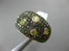 ESTATE 1.88CT YELLOW & CHOCOLATE FANCY DIAMOND 18KT TWO TONE GOLD MULTI ROW RING