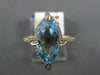 3.74CT DIAMOND & AAA BLUE TOPAZ 14KT YELLOW GOLD MARQUISE & ROUND HALO FUN RING