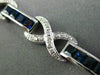ESTATE 5.29CT DIAMOND & AAA SAPPHIRE 14KT WHITE GOLD 3D X LOVE TENNIS BRACELET