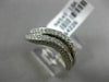 ESTATE .39CT ROUND DIAMOND 18K WHITE GOLD 3D DOUBLE WAVE COMPANION LOVE RING SET
