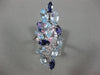 ESTATE EXTRA LARGE 6.66CT DIAMOND & MULTI GEM 14KT WHITE GOLD 3D LEAF FUN RING