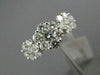 ESTATE WIDE 1.19CT DIAMOND 18KT WHITE GOLD 3D 3 FLOWER PAST PRESENT FURURE RING