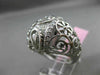 ESTATE MASSIVE .25CT DIAMOND 14KT WHITE GOLD 3D OPEN FILIGREE FLOWER LEAF RING