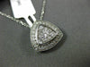 ESTATE .49CT DIAMOND 14K WHITE GOLD CLUSTER TRIANGULAR MILGRAIN FILIGREE PENDANT