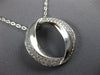 ESTATE LARGE .71CT DIAMOND 18KT WHITE GOLD 3D 2 ROW CIRCLE OF LIFE FUN PENDANT