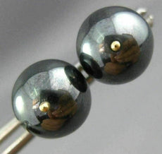 ESTATE 14KT YELLOW & BLACK GOLD 3D CLASSIC CIRCULAR STUD EARRINGS #25892