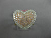 ESTATE .97CT WHITE & PINK DIAMOND 18KT ROSE GOLD HEART SHAPE INFINITY LOVE RING