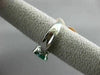 ESTATE 1.48CT DIAMOND & AAA EMERALD 14KT WHITE GOLD 3D 3 STONE ENGAGEMENT RING