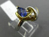 ESTATE 1.10CT DIAMOND & TANZANITE 18K TWO TONE GOLD 3D LOVE KNOT ENGAGEMENT RING