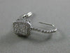 ESTATE LARGE .86CT DIAMOND 18KT WHITE GOLD 3D CLASSIC LEVERBACK HANGING EARRINGS
