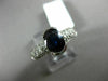 ESTATE WIDE .84CT DIAMOND & SAPPHIRE 14KT 2 TONE GOLD SEMI BEZEL ENGAGEMENT RING