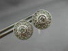 ESTATE LARGE .60CT DIAMOND 14K WHITE GOLD ROUND SOLITAIRE HALO FILIGREE EARRINGS