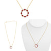1.95CT DIAMOND & AAA RUBY 14KT YELLOW GOLD OVAL & ROUND CIRCLE OF LIFE NECKLACE