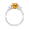 3.62CT DIAMOND & AAA YELLOW SAPPHIRE PLATINUM & 14KT YELLOW GOLD ENGAGEMENT RING