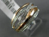 ESTATE .23CT DIAMOND 14KT WHITE & ROSE GOLD 3D MULTI ROW CRISS CROSS LOVE RING