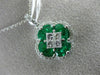 ESTATE LARGE 1.11CT DIAMOND & AAA EMERALD 18KT WHITE GOLD 3D MULTI SHAPE PENDANT
