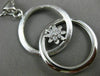 ESTATE LARGE .19CT DIAMOND 18K WHITE GOLD DOUBLE CIRCLE LOVE KNOT FLOWER PENDANT