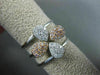 LARGE .40CT WHITE & PINK DIAMOND 18K WHITE & ROSE GOLD FLOWER MULTI ROW FUN RING