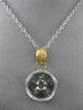 ESTATE .75CT DIAMOND 14KT WHITE & YELLOW GOLD WAVE HANDCRAFTED FLOATING PENDANT