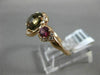 ESTATE 2.15CT ROUND DIAMOND & AAA MULTI GEM 14KT ROSE GOLD THREE STONE FUN RING
