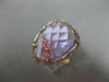 ESTATE LARGE 11.12CT DIAMOND & AAA AMETHYST 14K ROSE GOLD 3D HALO TEAR DROP RING