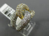 ESTATE LARGE 4.54CT DIAMOND 14KT WHITE & YELLOW GOLD 3D LOVE KNOT INFINITY RING