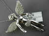 ESTATE EXTRA LARGE .85CT DIAMOND 14KT WHITE GOLD 3D HANDCRAFTED ANGEL PENDANT