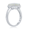 2.02CT DIAMOND & AAA PINK OPAL 14K WHITE GOLD OVAL & ROUND CLASSIC HALO FUN RING