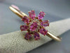 ESTATE LARGE 5.10CT DIAMOND & RUBY 14KT ROSE GOLD FLOWER CLASSIC BANGLE BRACELET