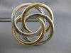 ANTIQUE LARGE 14K WHITE YLW GOLD CLETIC KNOT PIN BROOCH #20843