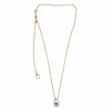 ESTATE .32CT DIAMOND & AAA EMERALD 14K ROSE GOLD 3D TEAR DROP SOLITAIRE NECKLACE