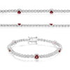2.06CT DIAMOND & AAA RUBY 14K WHITE GOLD CLASSIC ROUND ETERNITY TENNIS BRACELET