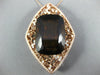 EXTRA LARGE 73.47CT DIAMOND & AAA SMOKY TOPAZ 18K ROSE GOLD 3D FILIGREE PENDANT