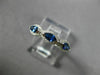 ESTATE .67CT DIAMOND & AAA SAPPHIRE 14K WHITE GOLD HALO WEDDING ANNIVERSARY RING