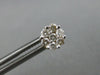 ESTATE .50CT DIAMOND 14KT 2 TONE GOLD 3D CLASSIC FLOWER INVISIBLE STUD EARRINGS