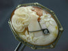 ANTIQUE LARGE .07CT DIAMOND CLASSIC LADY FLOWER CAMEO PIN PENDANT #21437