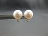 ESTATE .10CT DIAMOND & AAA SOUTH SEA PEARL 14K YELLOW GOLD CLASSIC STUD EARRINGS