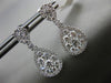 ESTATE 1.74CT DIAMOND 18K WHITE GOLD 3D PEAR SHAPE CLUSTER HALO HANGING EARRINGS
