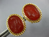 LARGE AAA CARNELIAN STONE 14KT YELLOW GOLD HANDCRAFTED ROMAN SOLDIER CUFFLINKS