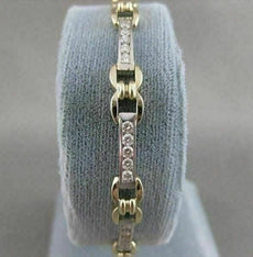 ESTATE 1.60CTW DIAMOND 14K WHITE YELLOW GOLD LOVE BRACELET F VVS 7.0" 6MM #19823