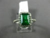 WIDE 1.92CT DIAMOND & AAA EMERALD 14KT WHITE GOLD FILIGREE HALO ENGAGEMENT RING