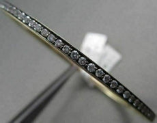 ANTIQUE 3MM .88CT DIAMOND 14KT BLACK & YELLOW GOLD BANGLE ONE OF A KIND AMAZING