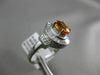 ESTATE 2.03CT DIAMOND & OVAL CITRINE 18K WHITE GOLD PEAR SHAPE ENGAGEMENT RING