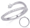 ESTATE .30CT DIAMOND 14KT WHITE GOLD 3D CLASSIC 2 ROW SOLITAIRE LOVE RING