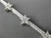 ESTATE WIDE 1.25CT DIAMOND 14KT WHITE GOLD STAR FILIGREE BRACELET BEAUTIFUL!!