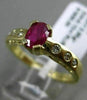 ESTATE WIDE .58CT DIAMOND & RUBY 14KT YELLOW GOLD 3D ETOILE OVAL ENGAGEMENT RING