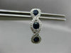 ESTATE 1.37CT DIAMOND & AAA SAPPHIRE 14K WHITE GOLD 3 STONE LOVE HUGGIE EARRINGS