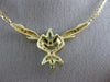 ANTIQUE 1.40CT DIAMOND COLOMBIAN EMERALD 14KT GOLD FILIGREE NECKLACE 19.5" 21154