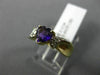 ESTATE .69CT DIAMOND & AAA HEART SHAPE AMETHYST 14K 2 TONE GOLD 3D PROMISE RING